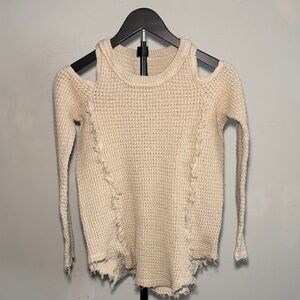 100% Cotton Cream Knit Off Shoulder Top